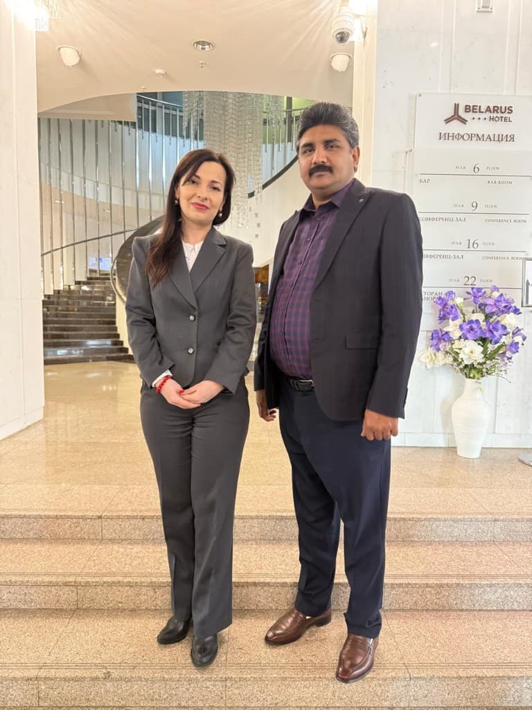 Mr.abdul Waheed with focal person of Belarus chamber of commerce and Industry